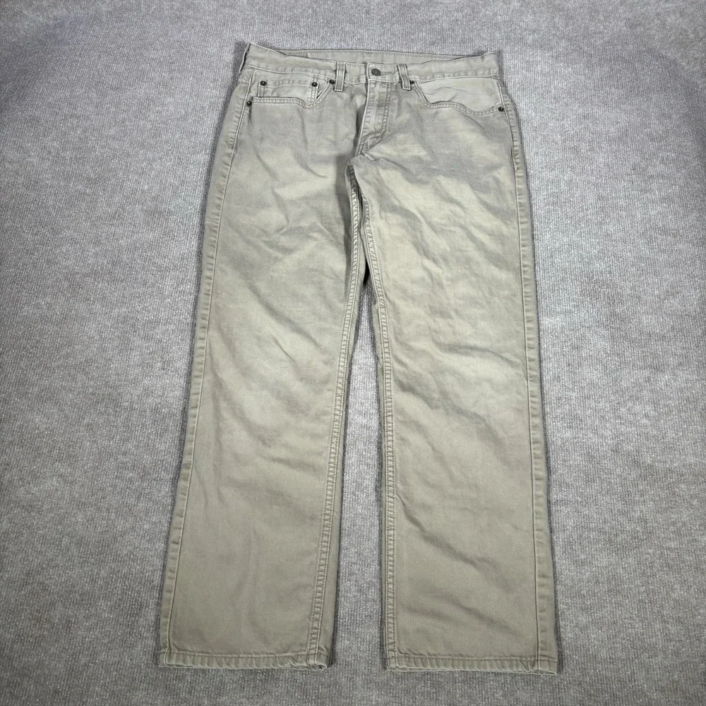Levi 559 Jeans Mens 34x30 Relaxed Fit Straight Leg Beige Khaki‎ Denim Cotton